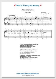 Inside this selection of sheet music, you will find very easy repertoire with basic notation ranging from famous christmas carols to easy classical pieces, usually for solo instrument, with or without piano accompaniment. Amazing Grace Music Theory Academy Easy Piano Music Download