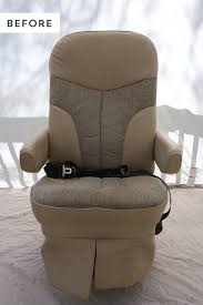 Our Painted Rv Captain S Chairs Seat Covers Chair Chair Covers