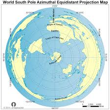 Under the terms of this mercator math, the north pole would appear so large as to be almost infinite. World South Pole Azimuthal Equidistant Projection Map