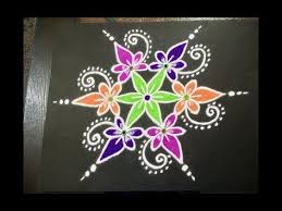 Simple Flower Rangoli Design With Beautiful Colours Dots 7x4 For Beginners Easy Daily Kolam Youtube Rangoli Designs Simple Flower Rangoli Flower Rangoli