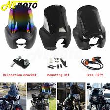 Just be happy, strong and healthy. 20 Colors Front Sport Headlight Fairing Outer Club Style Black 15 Windscreen Relocation Block For Harley Dyna Street Bob Fxr Covers Ornamental Mouldings Aliexpress
