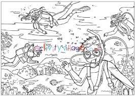 If you want colored picture to print then click print link for color. Scuba Diving Colouring Page
