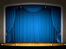 Free Powerpoint Template Stage Background Content Slide Wallpaper Powerpoint Stage Background Blue Curtains