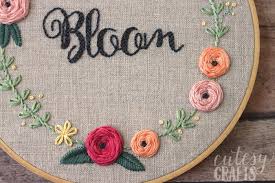 Pull the needle through and move forward in the same way until you stitch the whole letter. Bloom Hand Embroidery Pattern Cutesy Crafts