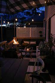 How We Hung Our Deck String Lights Privacy Screen And Artwork Outside Nesting With Grace