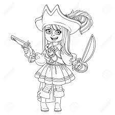 jolie fille en costume de pirate decrit pour la page a colorier clip art libres droits vecteurs et illustration image 87327227 coloriage elisa l&#x00027;huile
