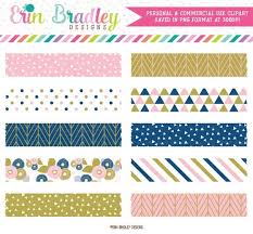 Pink Blue Gold Digital Washi Tape Clipart Graphics With Etsy In 2020 Washi Washi Tape Washi Tape Diy