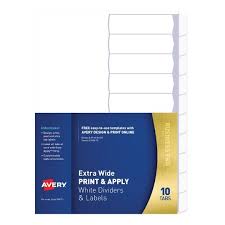Our request for quote form for custom dividers allows you to specify up to three banks of tabs. Printable Divider Labels Design Print Stick Avery Australia