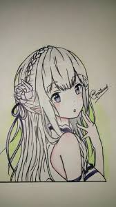 Emilia From Re Zero Tried To Draw Her Emilia Re Zero Rem Ram Animegirl Anime Manga Mangagirl Sketch Art Drawing Draw Kawaii Cute Re Zero