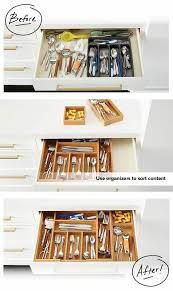 How To Organize Your Kitchen Drawers Decide What To Put In Each Drawer Place Utensils Gadgets And Tools Tha Kitchen Drawers Drawer Organizers Kitchen Storage