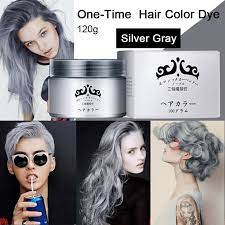 الرمادي لمرة واحدة المؤقتة الشعر صبغ الشعر لون كريم التلوين Washable Diy المنزل الشعر لا ضرر 7 ألوان 120 جر Hair Color Temporary Hair Color Grey Hair Color Dye