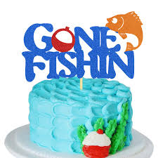 I sent the pic off to michelle at sugar rush stuff and the cake they wished for was brought to life. Gone Fishin Birthday Cake Topper Fishing Themed Party Cake Decoration Supplies Walmart Com Walmart Com