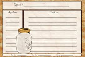 Recipe Card Mason Jar Recipe Cards Template Recipe Cards Printable Free Printable Recipe Cards