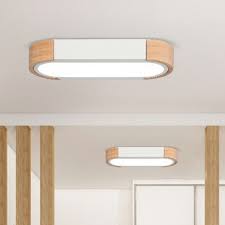 Antlux 4ft led flush mount puff lights, 40w 4500lm, 4000k neutral white, 48 inch linear led kitchen ceiling lighting fixtures for laundry, craft room, fluorescent light replacement, etl certified. Oval Splicing Kitchen Ceiling Mount Lamp Wooden Nordic Style Led Flush Mount Light Beautifulhalo Com