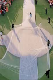Priyanka Chopra S 75 Foot Long Wedding Veil Is Being Compared To A Cvs Receipt And Omg Long Veil Wedding Priyanka Chopra Wedding Wedding Veil