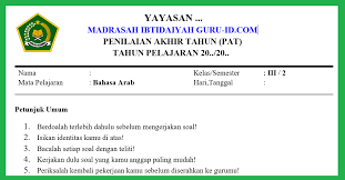 Jan 31, 2016 · soal uts bahasa jawa kelas 1,2,3,4,5,6 sd semester 1 + kunci jawaban 3 paket soal ukk pat bahasa inggris kelas 8 kurikulum 2013 + kunci jawaban soal tematik kelas 4 lengkap tema 1,2,3,4,5,6,7,8,9 kurikulum 2013 Soal Jawaban Pat Bahasa Arab Kelas 3 Mi Semester 2 Tahun 2021 Info Pendidikan Terbaru