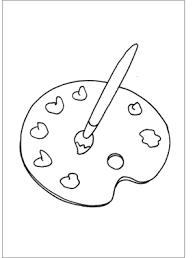 Color in this picture of a paintbrush and share it with others today! Artist Paint Brush And Palette Coloring Page