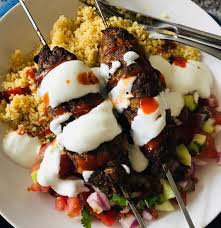 The flavor of lamb and fragrance from the lemon and rosemary come together in this very wonderful couscous salad. Lamb Kofta Kebabs With Couscous And Tomato And Corriander Salad Recipe Link In Comments Slimmingworld