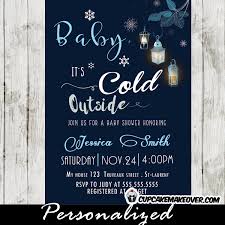 When you're planning a winter baby shower for your bestie, we know you're down to go all out, no matter what crazy weather gets sent your way. Snowflake Baby Shower Invitations Blue Winter Lanterns Baby It S Cold Outside Cupcakemakeover