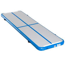 Soozier 16 5a Air Track Inflatable Tumbling Mat For Gymnastics With Pump Light Grey Blue Tumble Mats Air Track Gymnastics