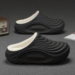 *'s Home Slippers, Plush-Lined Thickened Slippers with Large Size EVA Soft  Back Strap, Solid Color Casual Curved Design, Thick-Soled Soft *'s Shoes,  ...