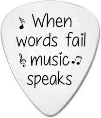Buy When Words Fail Music Speaks With Music Symbols Guitar Pick Jewelry Gift For Musician Husband Boyfriend Fiance Online In Vietnam B07j4gbbtw