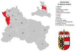 ˈhalaɪ̯n (listen)) is a historic town in the austrian state of salzburg. Bezirk Hallein Wikipedia