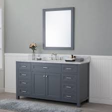 Norwalk 60 In W X 22 In D Vanity In Gray With Marble Vanity Top In White With White Basin And Mirror He 101 60s G Cwmt M3036 Single Bathroom Vanity Single Sink Bathroom Vanity Bathroom Sink