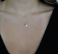Gold Blue And White Elephant Necklace