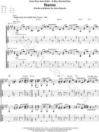 And now we're grown up orphans and never knew their names we don't belong to no one that's a shame but you could hide beside me maybe for a while and i won't tell no. Goo Goo Dolls Name Guitar Tab In A Major Download Print Sku Mn0064255