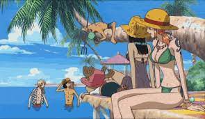 Aww Nami Is Wearing Luffy S Hat One Piece Gif One Piece Anime One Piece Funny