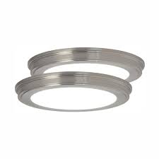 Commercial Electric 13 In Brushed Nickel Color Changing Led Ceiling Flush Mount 2 Pack Jju3011l 2 Bn The Home Depot In 2020 Color Changing Led Led Ceiling Commercial Electric