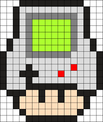 Gameboy Mushroom Perler Kandi Pattern Pixel Art Pattern Perler Patterns Perler Bead Templates