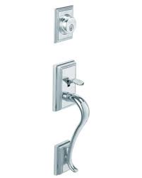 No extra hands needed ansi grade 1 with maximum security features lifetime finish and mechanical guarantee designs and finishes to match any home's architectural style. Great Deal On Schlage F58 Add 625 Addison Exterior Handleset With Deadbolt Bright Chrome Exterior Half Only