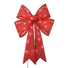20% off with code augustsaving. Home Accents Holiday 24 In Lighted Red Tinsel Bow Yard Sculpture Ty419 914 The Home Depot