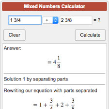 The calculator above makes it easy to add, subtract, multiply, or divide fractions and even shows all of the work. Mixed Numbers Calculator Fractions