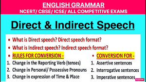 I/me/my/mine, you/your/yours = him/his/her/hers we/us/our/ours, you/your/yours = they/their/theirs. Direct Indirect Speech Rules For Conversion Change Of Verb Pronoun Narration Reported Speech Youtube
