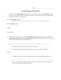 Translation worksheets have skills to translate points, shapes, triangles, and quadrilaterals. Central Dogma Worksheet