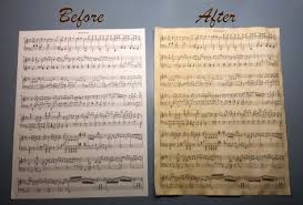 How To Age Paper How To Age Paper Sheet Music Crafts Tea Stained Paper
