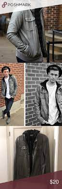 Charles And A Half Faux Gray Leather Jacket Grey Leather Jacket Leather Jacket Jackets