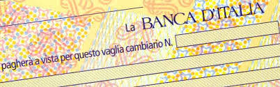 Si va per sensazioni, per indizi. Banca D Italia Emissione E Pagamento Di Vaglia Cambiari