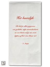 Plint Servetten Met Gedicht Het Huwelijk A Marja