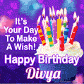 Name divya generally means divine or divine luster or heavenly or brilliant or extraordinary, is of sanskrit, indian origin, name divya is a feminine (or girl) name. Happy Birthday Gif For Divya With Birthday Cake And Lit Candles Download On Funimada Com