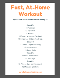 In just a few minutes a day, you can build muscles and keep fitness at no equipment or coach needed, all exercises can be performed with just your body weight. No Equipment Workouts You Can Do At Home Karen Nicholas Training