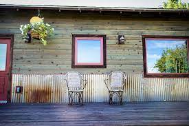 We did not find results for: Bridger Steel Rustic Exterior Remodeling Ideas Other Metro Corrugated Metal Entry Front Door Front Porch Metal Rustic Exterior Exterior Remodel House Exterior
