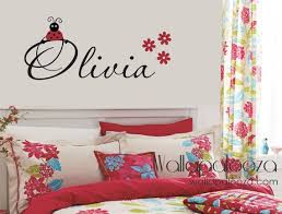 Girls Name Wall Decal Ladybug Wall Decals By Wallapaloozadecals 30 00 Ladybug Room Decor Nursery Wall Decals Girl Ladybug Room