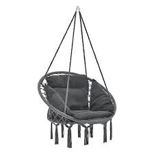 Hängesessel aus brasilien, mexiko und kolumbien. Hangesessel Mit Kissen Hangesitz Indoor Outdoor Hangestuhl Bis 150 Kg Grau En Casa Yomonda