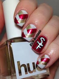 Kick Acetone Go Niners 49ers Nails Football Nail Designs Nails