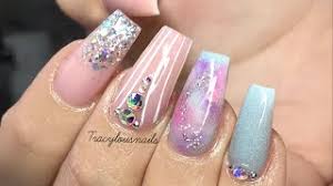 Baby Blue Pink Marble Acrylic Nails Youtube Gel nail polish for nails, soak off uv pink gel kit required gel base top coat led nail lamp.