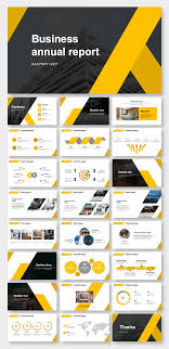 Black Yellow Annual Report Presentation Template Original And High Quality Powerpoint Templates Powerpoint Design Templates Presentation Templates Business Presentation Templates